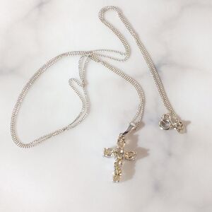 Yellow Topaz Cross Necklace